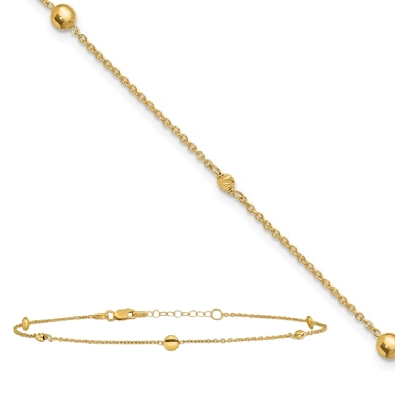 Leslie s Diamond-Cut Fancy Anklet 10 +1  
10K Yellow  