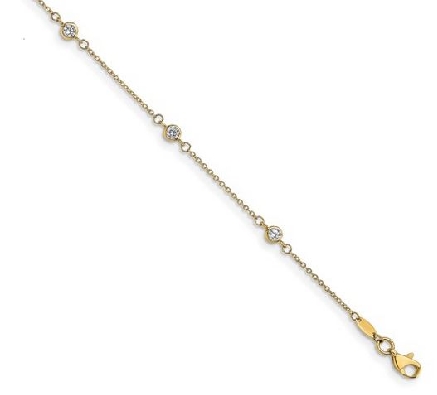 Leslie s  
CZ Station Anklet
10Kt Yellow Gold
9  +1    