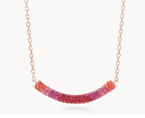 H&amp;B
Sparkle Curved Bar Necklace
Prismatic Pink
Rose Gold Plated ...