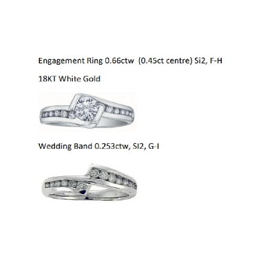 18Kt White Gold/Palladium
Wedding Set
Replacement for Insurance C...