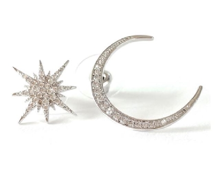 Jacqueline Kent 
Star & Moon Earrings
Silver  
