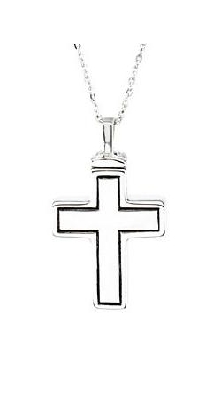 Men s Cross Ash Holder Pendant Silver  