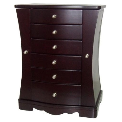 Jewellery Chest with 5-Drawers & Side Wings Expresso Finish  