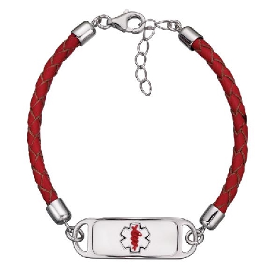 Red Braided 7.5    Medical ID Bracelet 

   
