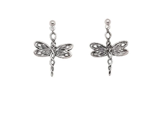 Dragonfly Post Earrings Silver  