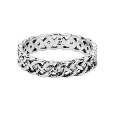 Keith Jack
Narrow Love Knot Ring with Interwoven Stones
Silver &amp; ...