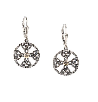 Keith Jack
Celtic Cross Leverback Earrings 
Silver/10Kt Yellow Go...