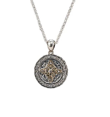 Keith Jack
Celestial Medallion Small Pendant
 w/CZ
Silver/10Kt Y...