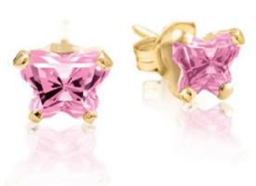10KT YG BFly Earrings
Available in all birthstone colours!  