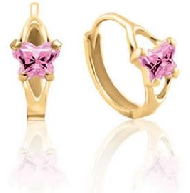 10KT YG BFly Huggies  