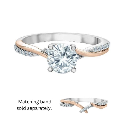 LAB Grown Diamond Engagement Ring 1.10ctw
14KT White and Rose Gold...