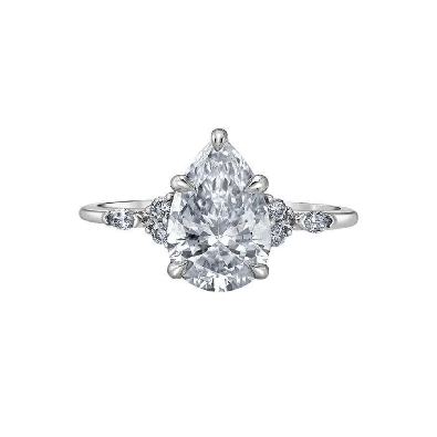 LAB-Grown Pear Diamond Ring 2.12ctw
14KT White Gold

2.01ct Cent...