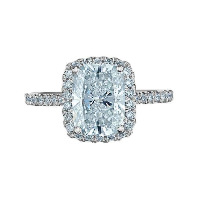 LAB-Grown Diamond Ring 3.51ctw 
14KT White Gold

Cushion Centre ...
