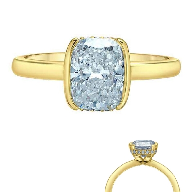 Half-Bezel with Hidden Halo LAB-Grown Diamond Ring 2.08ctw 

14KT...