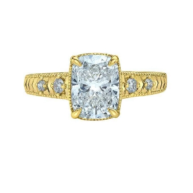 LAB-Grown Diamond Ring
Cushion Cut Center  2.06ct
4LGD .12ctw
2....