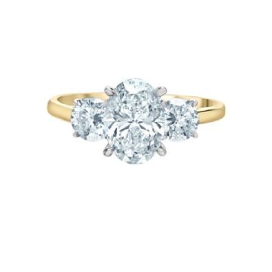 LAB-Grown 3-Stone Oval Diamond Ring 2.20ctw
14KT Yellow &amp; White Go...