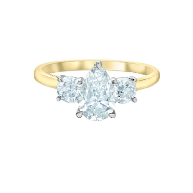 LAB-Grown 3-Stone Emerald-Shaped Diamond Ring 2.45ctw
14KT Yellow ...