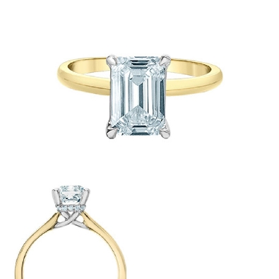 2.1ctw Hidden Halo Emerald-Cut LAB-Grown Diamond Ring
14KT Yellow/...