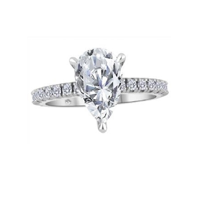 Pear LAB-Grown Diamond Hidden Halo Ring 2.5ctw
14KT White Gold

...