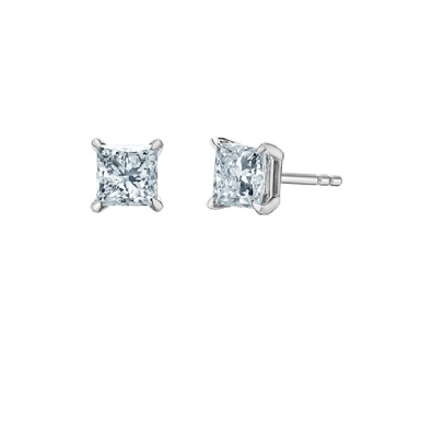 LAB-Grown Princess Cut Earrings 1.0ctw
14KT White Gold
  