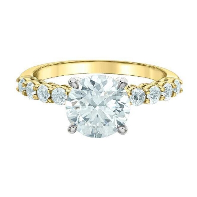 LAB-Grown Diamond Engagement Ring with Hidden Halo
2.50ctw;  2.01c...