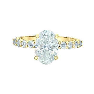 LAB-Grown Oval Diamond Engagement Ring with Hidden Halo 2.50ctw
14...
