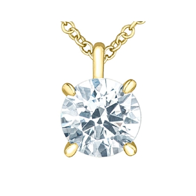 LAB-Grown Solitaire Pendant
1.03ctw
14KT Yellow Gold 
VS2; E  