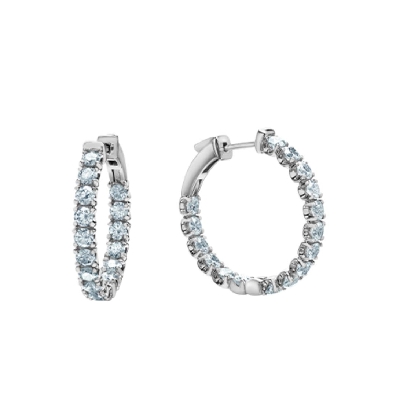 LAB-Grown Diamond Hoop Earrings 
32 LGD = 2.0ctw
10KT White Gold ...