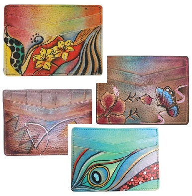 Anuschka Hand-Painted Leather Card Holder  
