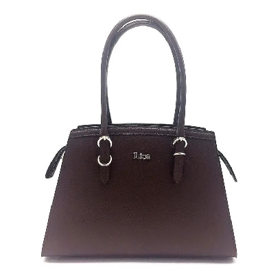Tumbled Genuine Leather Shoulder Bag in Dark Brown
Made in Italy. ...