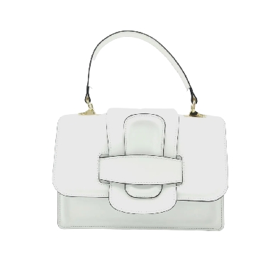 Genuine Leather Handbag in White
Made in Italy.

Finished with g...