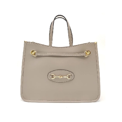 Genuine Leather Handbag in Taupe
Made in Italy.

Finished with g...