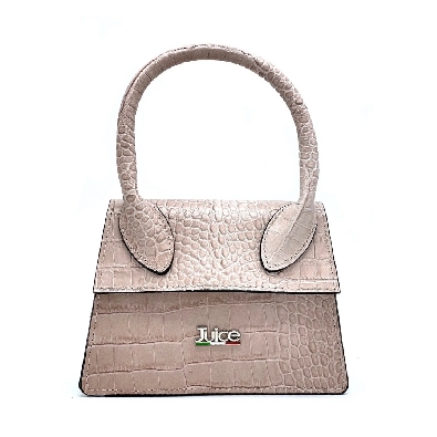 Printed Croco Genuine Leather Handbag in Powder
Made in Italy.

...