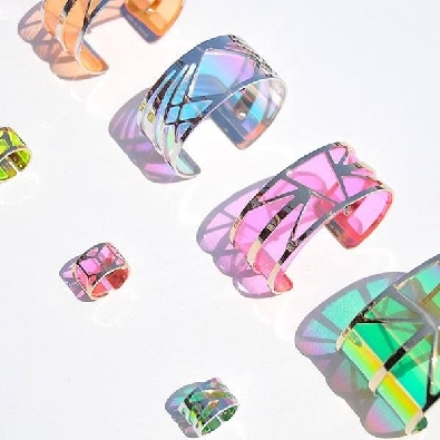 Les Georgettes - Fluid Perspex for 14mm Cuff

(Pictured with Cuff)  