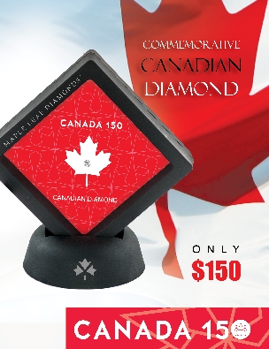 Commemorative 150 Canadian Maple Leaf Diamond   0.08 - 0.11ct 
wit...