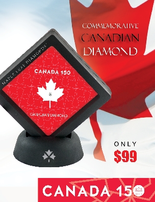 Commemorative 150 Canadian Maple Leaf Diamond   0.05 - 0.07ct  with...