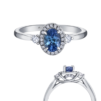 Maple Leaf Diamonds&trade; and Tanzanite Ring 0.216ctw
14KT White Gold...