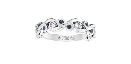Canadian Maple Leaf Diamonds&trade; and Ceylon Sapphire Ring 0.345ctw
...