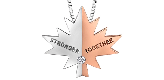 Maple Leaf Diamonds&trade; Stronger Together Pendant  10KT White and Ro...