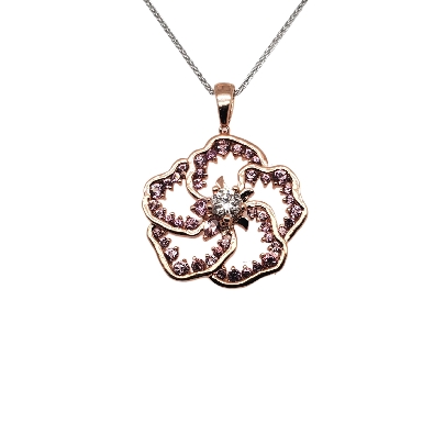 Pink Tourmaline and Maple Leaf Diamonds&trade; Pendant .215ctw

MLR69...