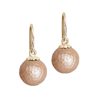Momento Carved Pearl & Earrings in 14KT YG  