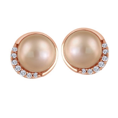 Pink Pearls and Diamond Earrings 0.14ctw
10KT White Gold

Pearls...