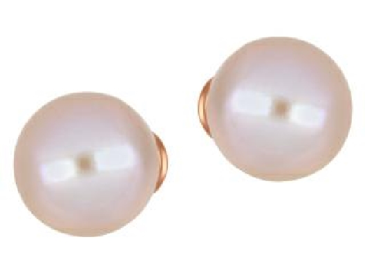Pink Pearl Earring 10KT RG 6.5mm  