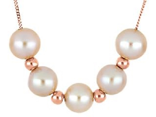 Pink Pearl Earring 10KT RG 
5x 6.5mm  