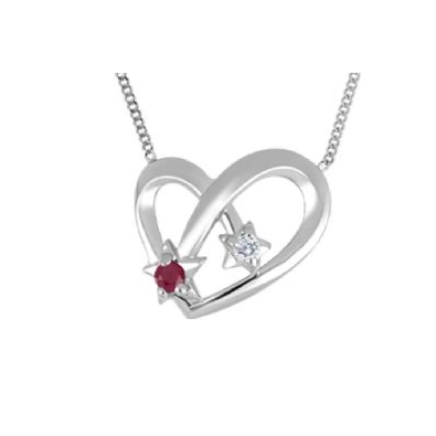Canadian Diamond &amp; Ruby Pendant 0.025ct
10KT White Gold  

Canad...