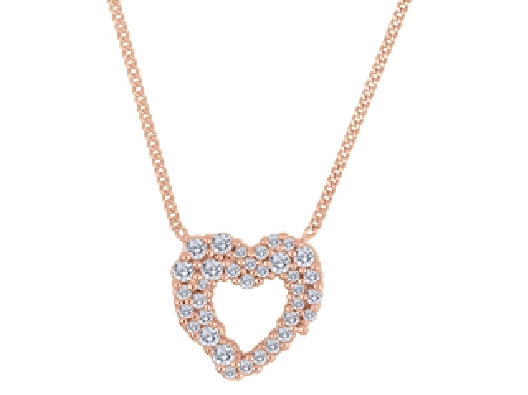 Diamond Heart Pendant 0.20ctw
10KT White Gold (Pictured in Pink Go...