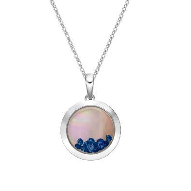 Floating Sapphire Pendant 
10KT White Gold

This playful pendant...