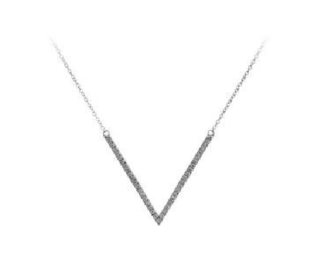   V   Shaped Diamond Necklace 14KT WG 0.20ctw

  