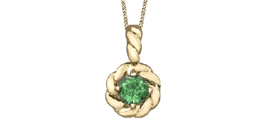 Emerald Pendant in 10KT Yellow Gold  