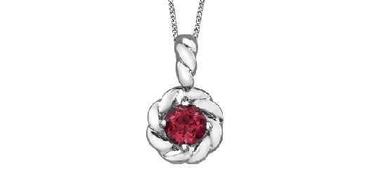 Ruby Pendant in 10KT White Gold  